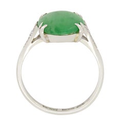 Art Deco 3.20ct Jade and Diamond Cocktail ring, c.1920s