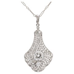 Art Deco 3.30 carat total weight diamond platinum necklace