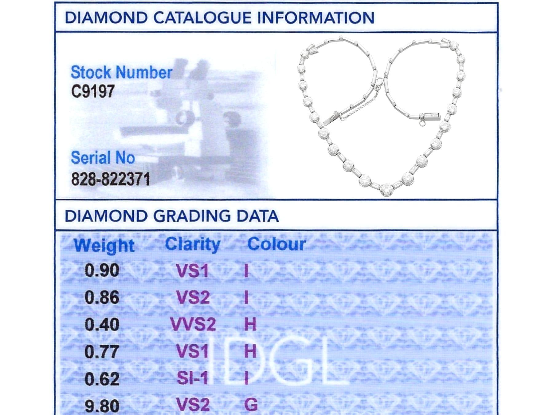 Collana Art Deco con diamanti da 3,35 carati in platino in vendita 6