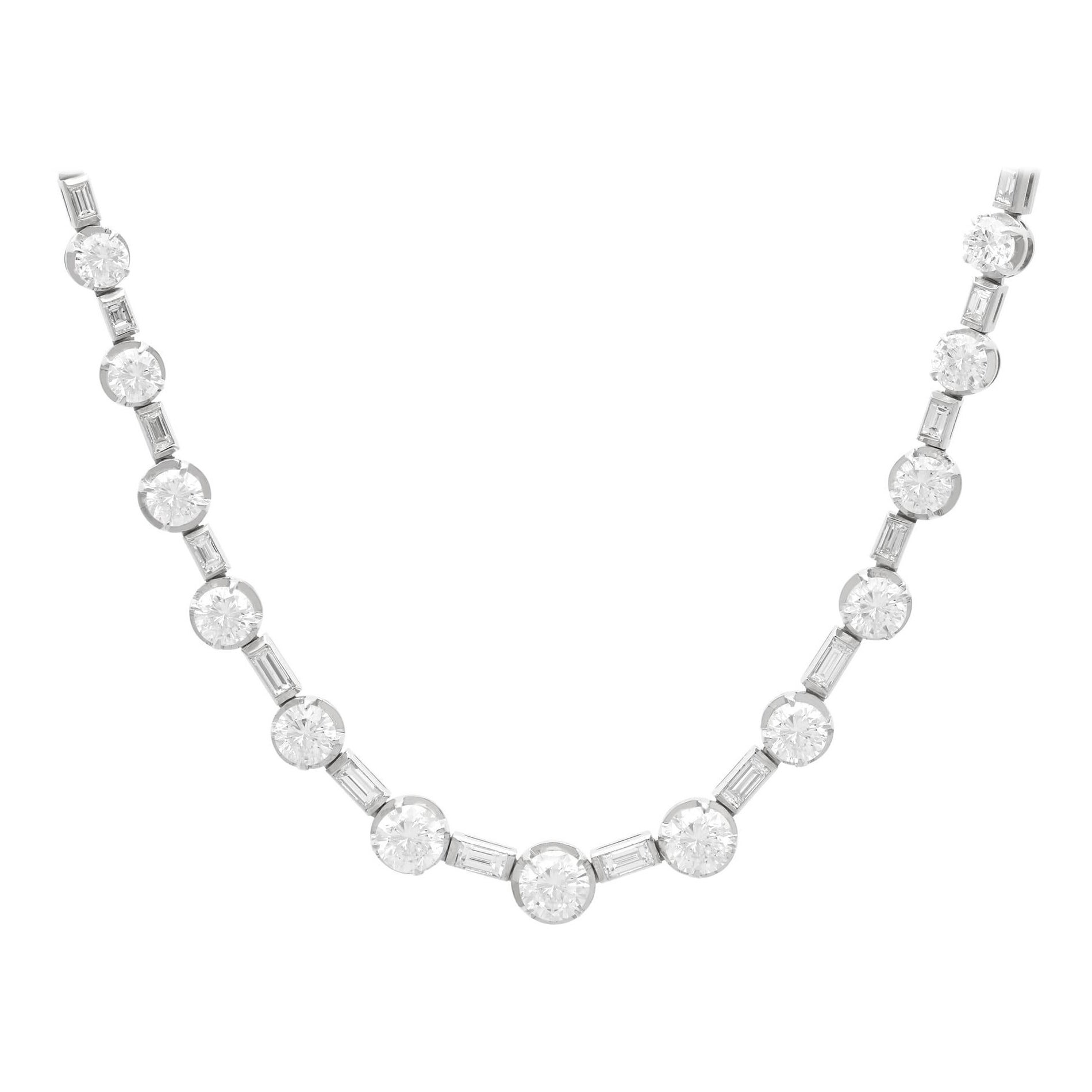 Collana Art Deco con diamanti da 3,35 carati in platino