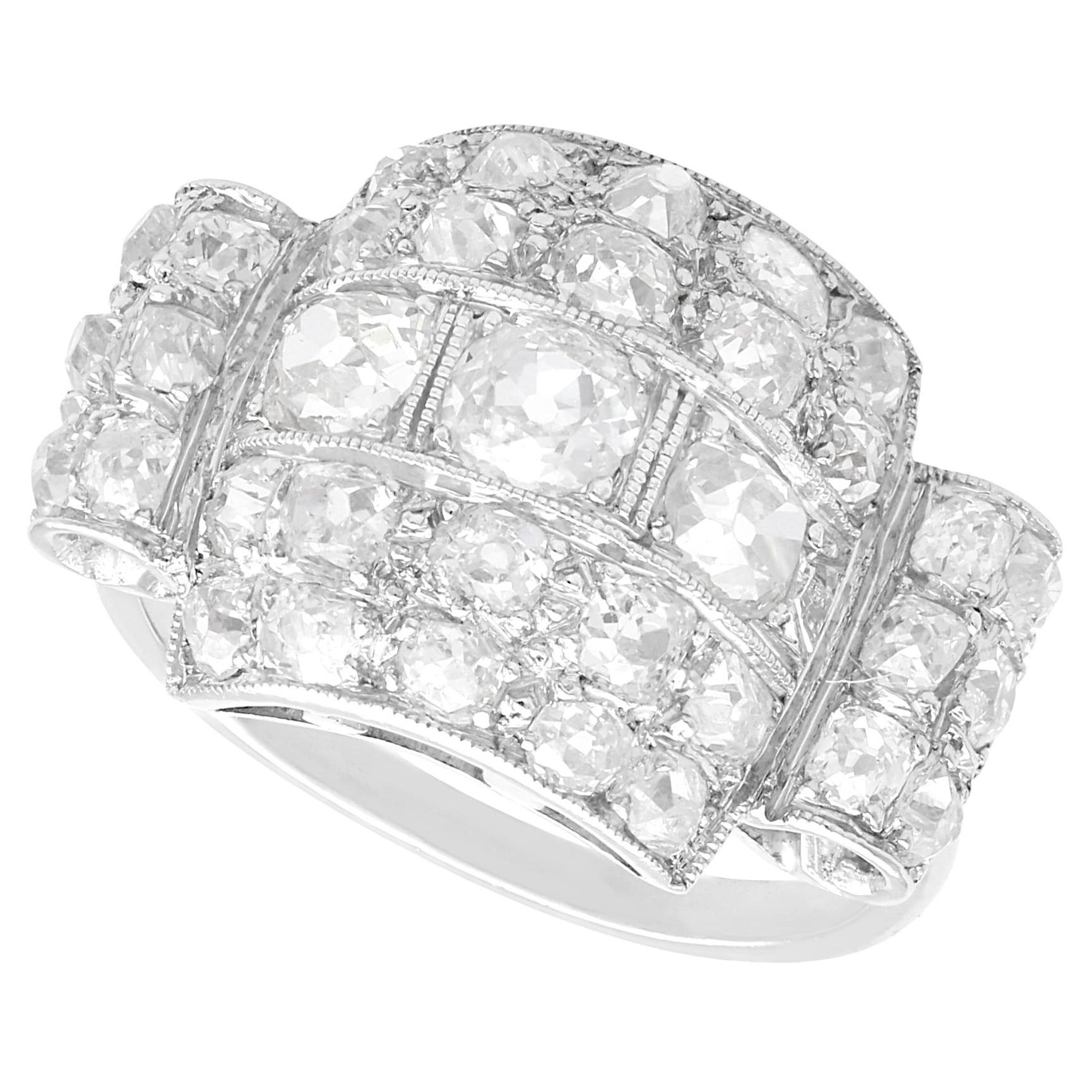 Art Deco 3,44 Karat Diamant und Platin Kleidring