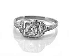 Art Deco .35 Carat Diamond Gold Engagement Ring