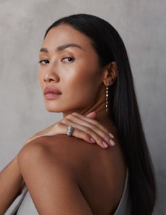 Pendientes Art Déco de diamantes trillón y cometa de 3,5 quilates engastados en oro blanco de 18 quilates