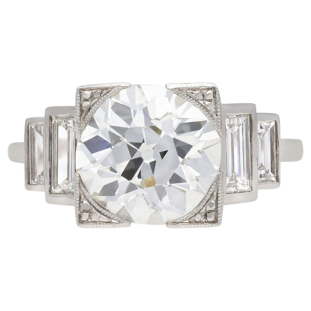 Art Deco 3.50 carat diamond engagement ring, circa 1930.