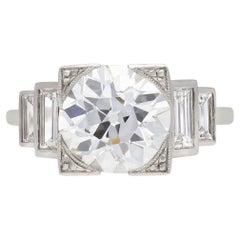Art Deco 3.50 carat diamond engagement ring, circa 1930.