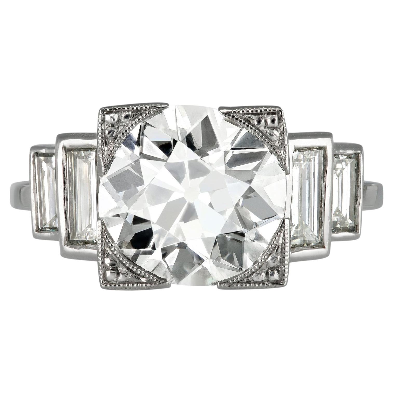 Art Deco 3.50 carat diamond engagement ring, circa 1930. im Angebot