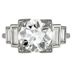 Art Deco 3.50 carat diamond engagement ring, circa 1930.