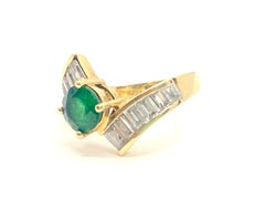 Art Deco 3.50 carat Emerald and Diamond Engagement Ring
