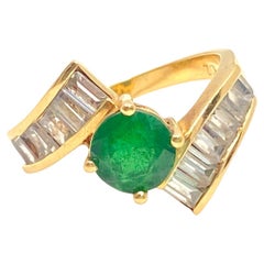Art Deco 3.50 carat Emerald and Diamond Engagement Ring