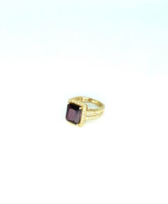 Art Deco Style 3.50 Carat Tourmaline & Diamonds Cluster Ring 14k Gold