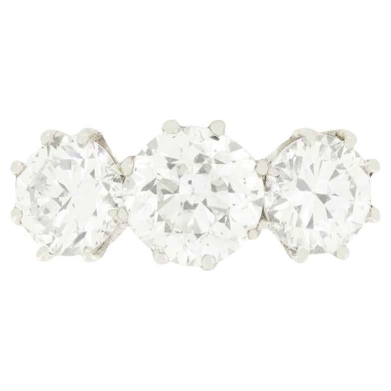 Art Deco 3.50ct Diamond Three Stone Ring, c.1920s