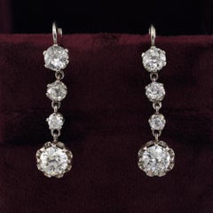 Art Deco 3.60 Ct Diamond Drop earrings