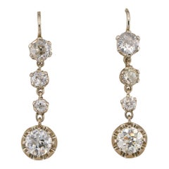Boucles d'oreilles Art déco 3.60 Ct Diamond Drop earrings