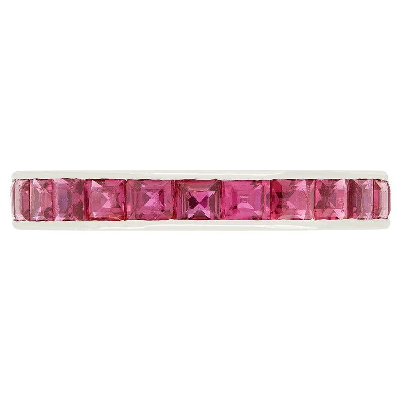 Art Deco 3,60ct Rubin Ewigkeitsring, ca. 1920er Jahre