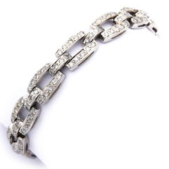 Art Deco 3.7 Carat Diamond Bracelet in 18K White Gold, ca. 1920