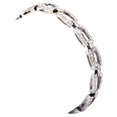 Art Deco 3.7 Carat Diamond Bracelet in 18K White Gold, ca. 1920