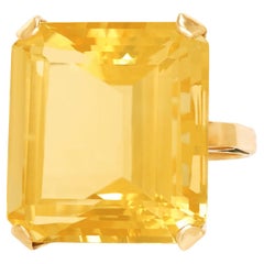 Art Deco 38.0-Carat Citrine Ring 14k