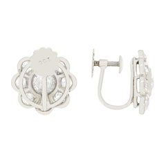Art Deco 3.80ct Diamond Daisy Cluster Earrings, c.1920s