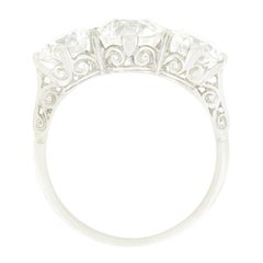 Art Deco 3.85ct Diamond Three Stone Ring, c.1920s