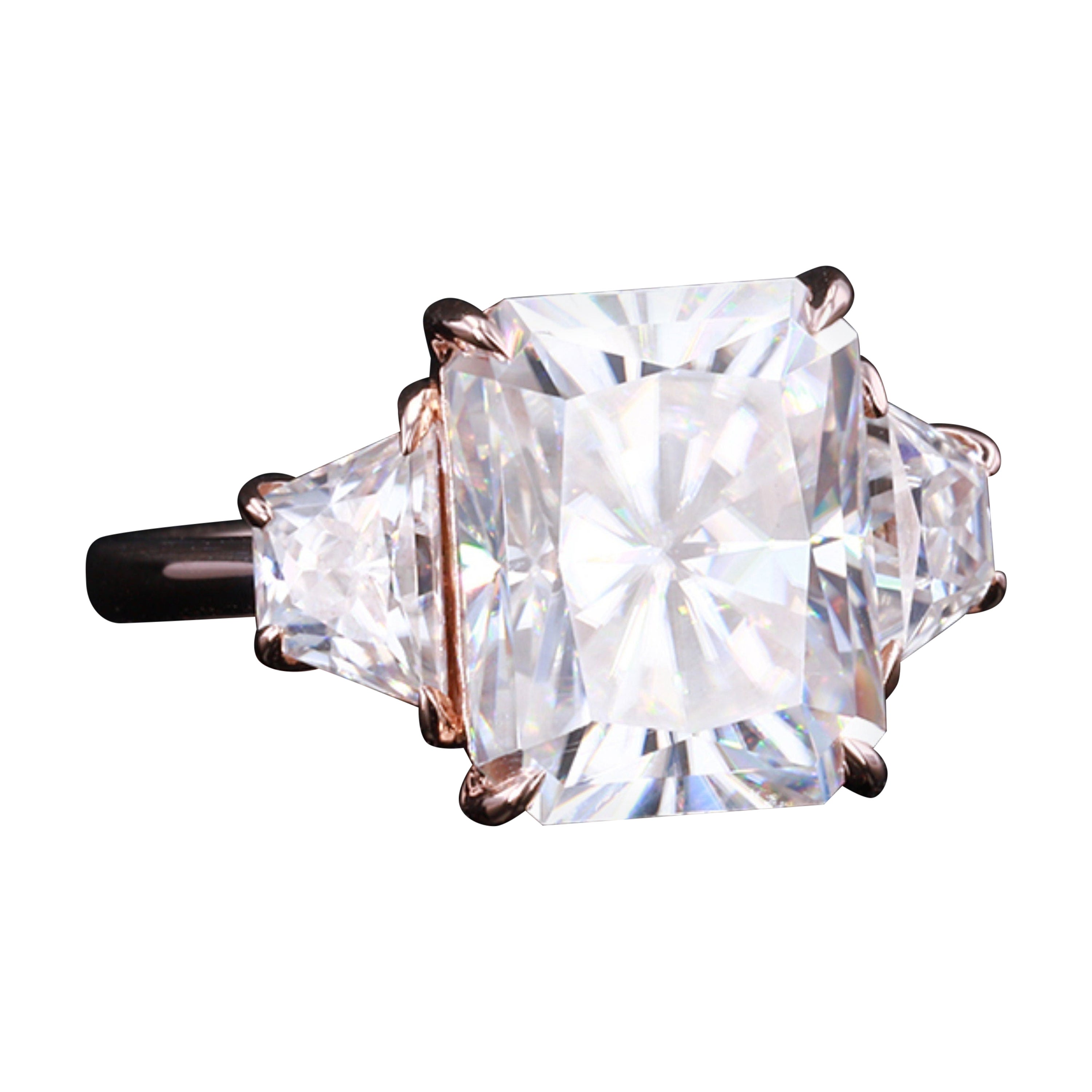 For Sale:  Art Deco 4 Carat Certified Natural Diamond Engagement Ring in 18K Rose Gold