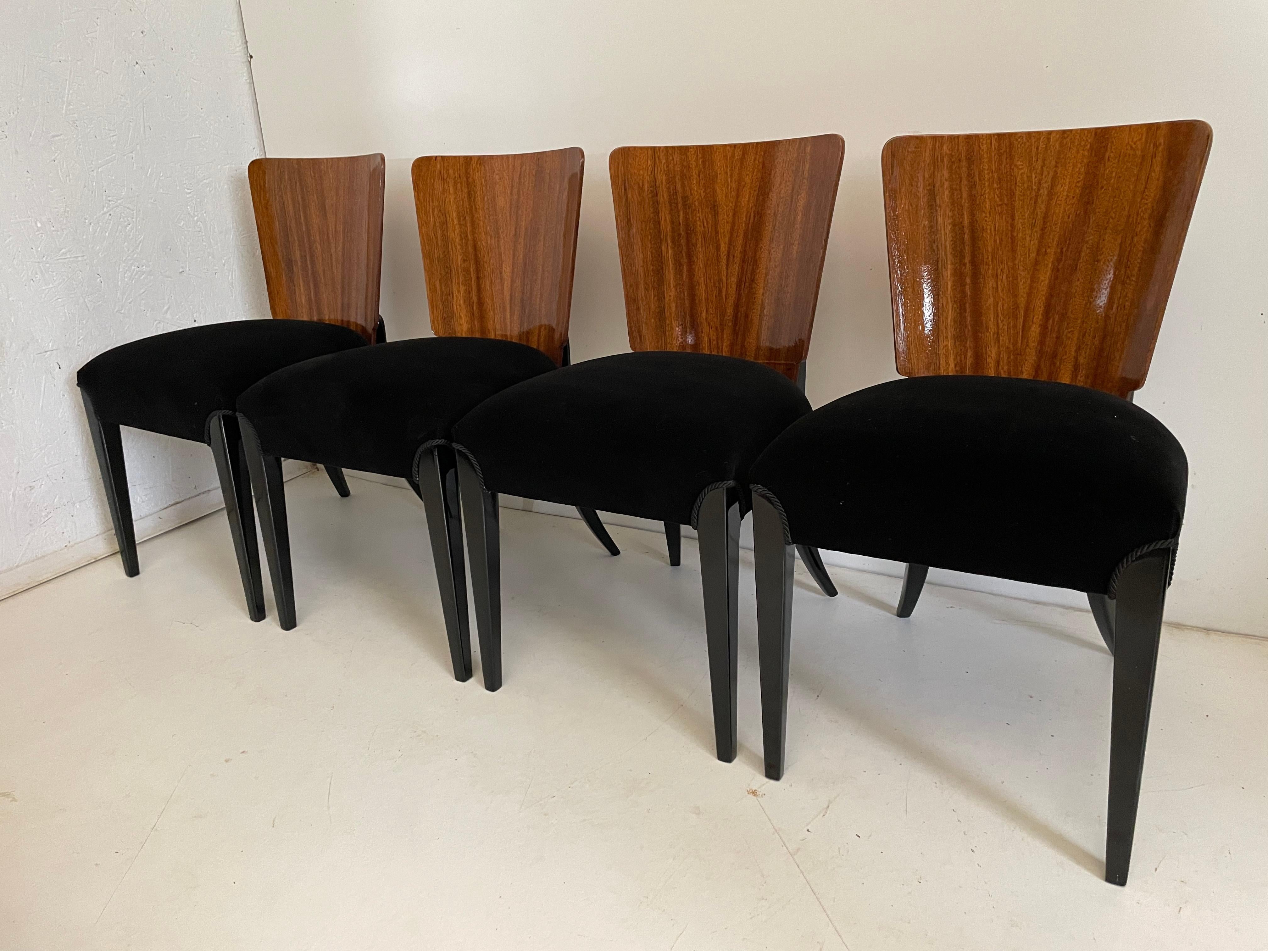 4 Chaises Art Déco J. Halabala en vente 3