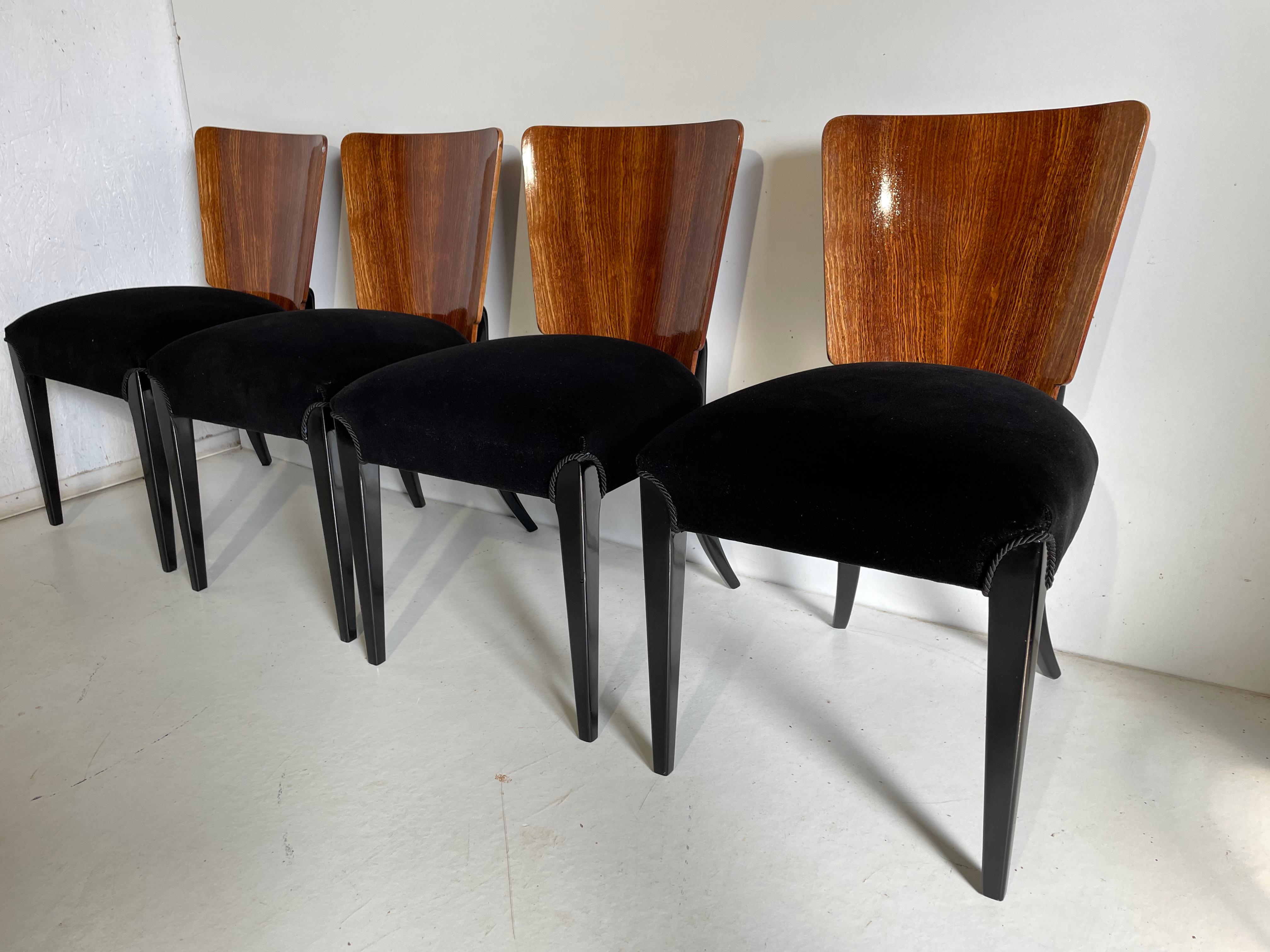 Art Deco four chairs by J. Halabala from 1940 we present the chairs by J. Halabala from 1940s (a Czech designer ranked among the most outstanding creators of the modern period. The peak of his career fell on the 1930s and 1940s when he worked for a