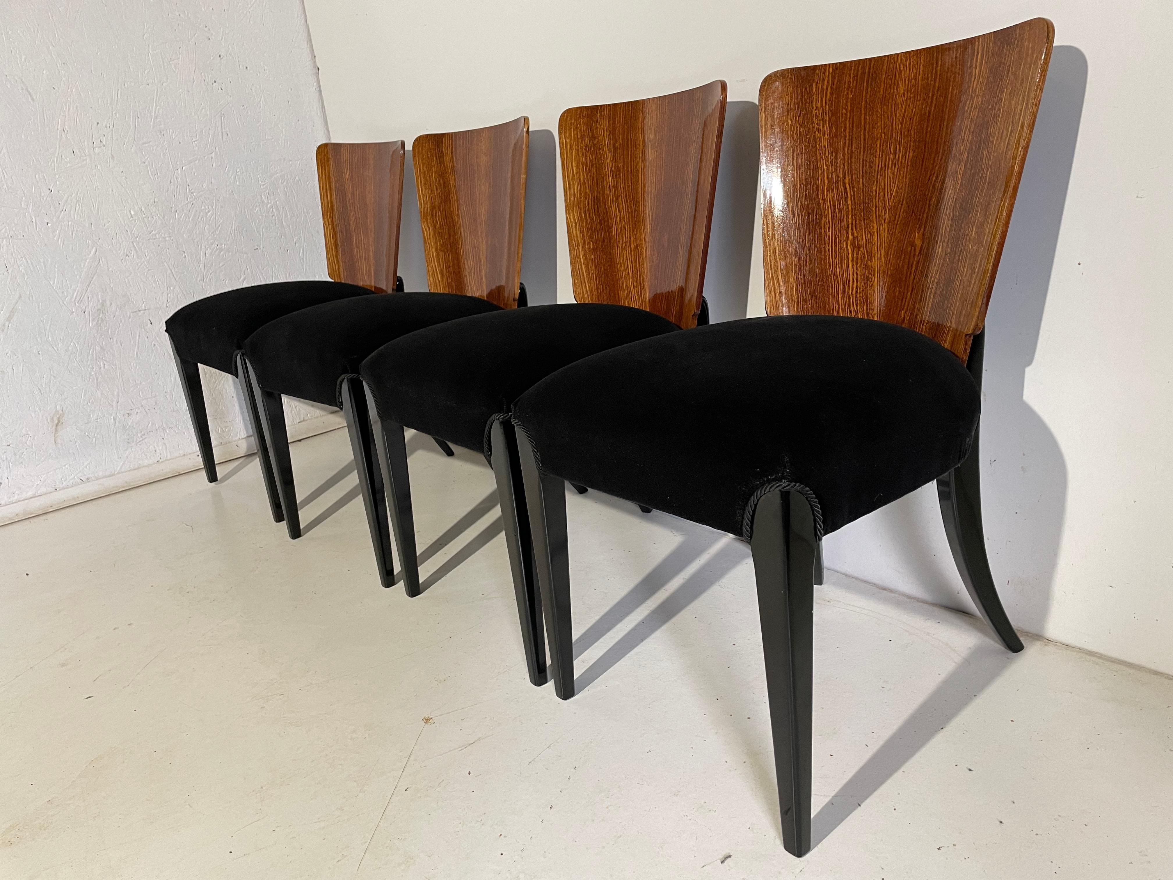 Art Deco 4 Chairs J. Halabala For Sale 2