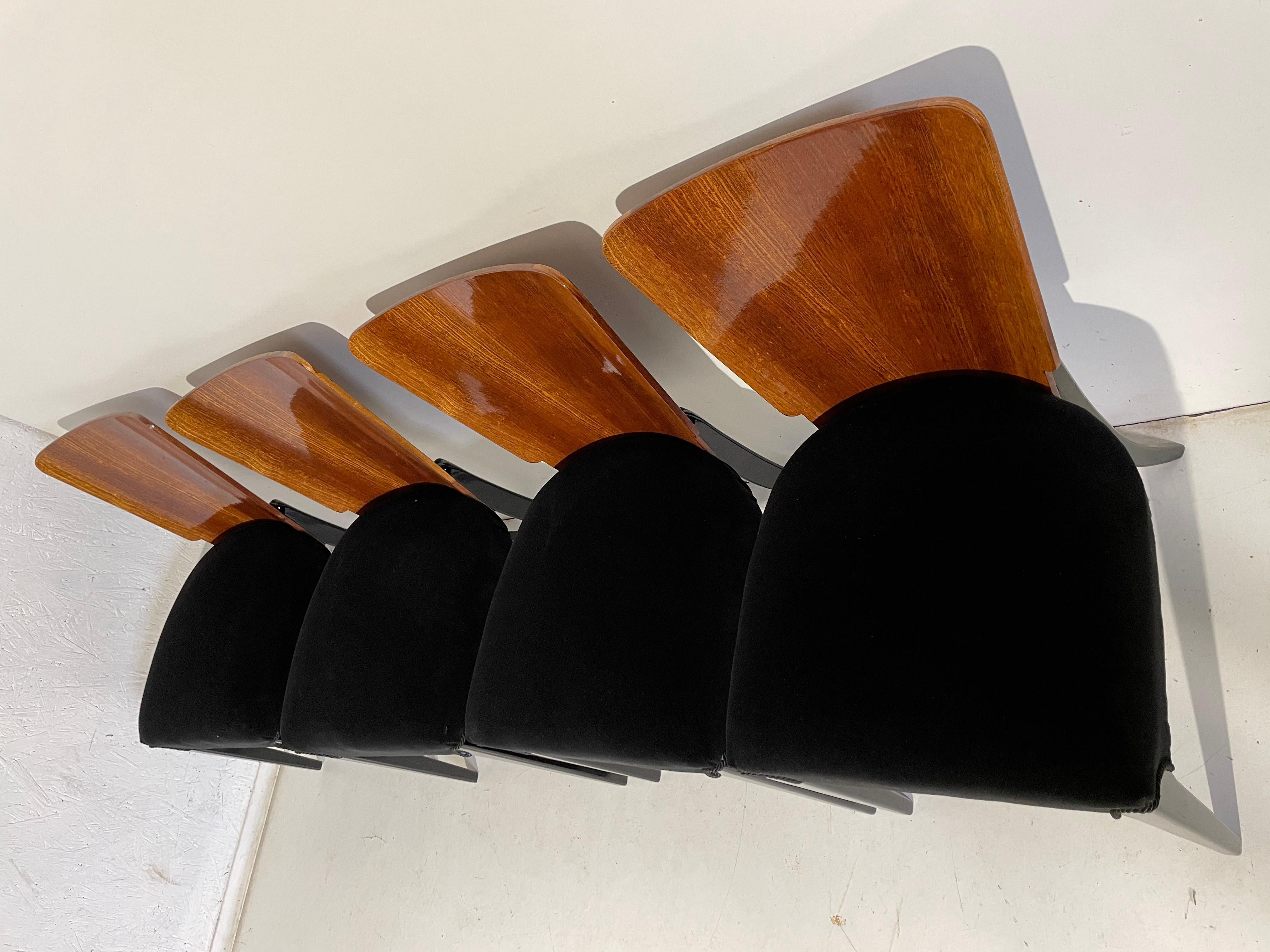 Art Deco 4 Chairs J. Halabala For Sale 3