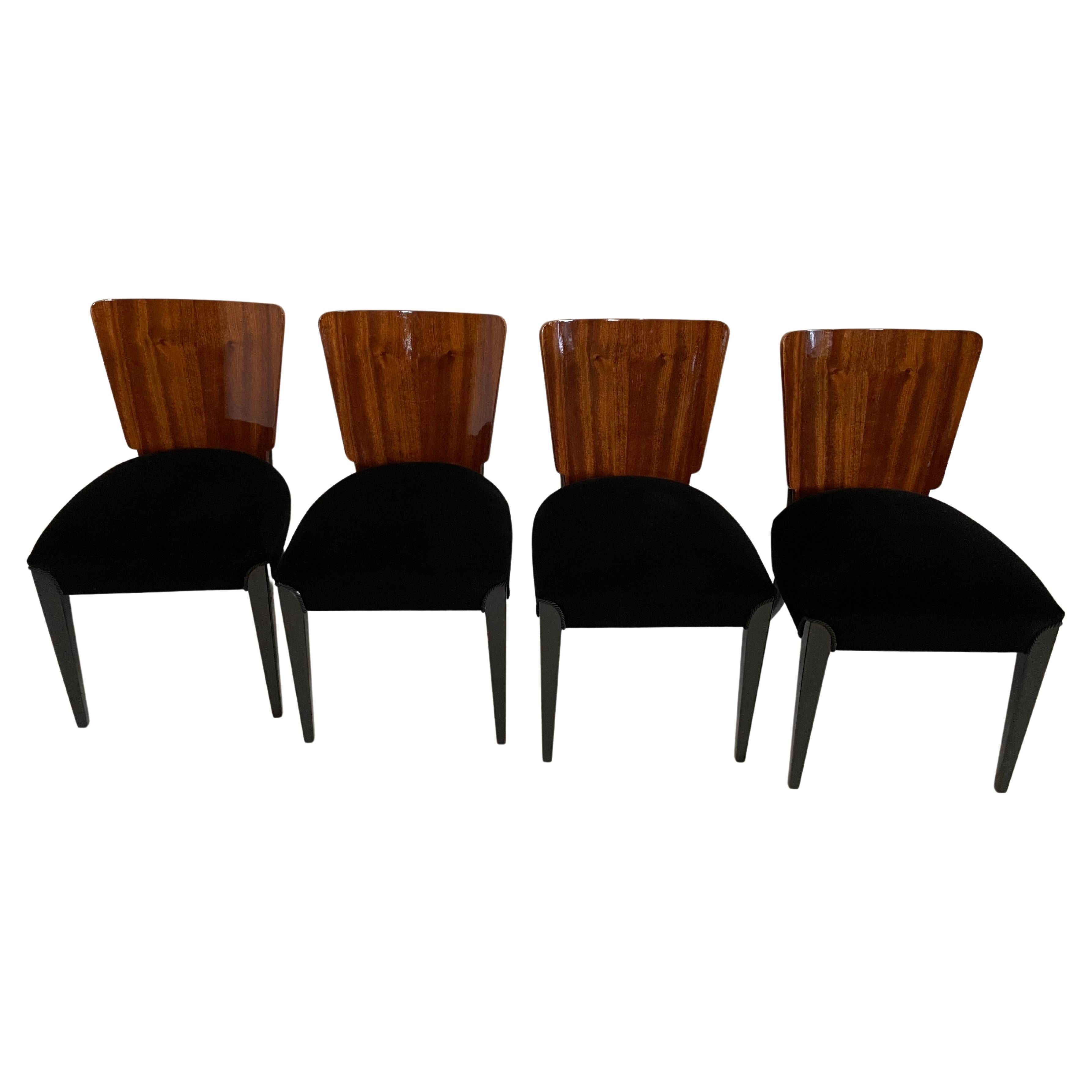 Art Deco 4 Chairs J. Halabala .