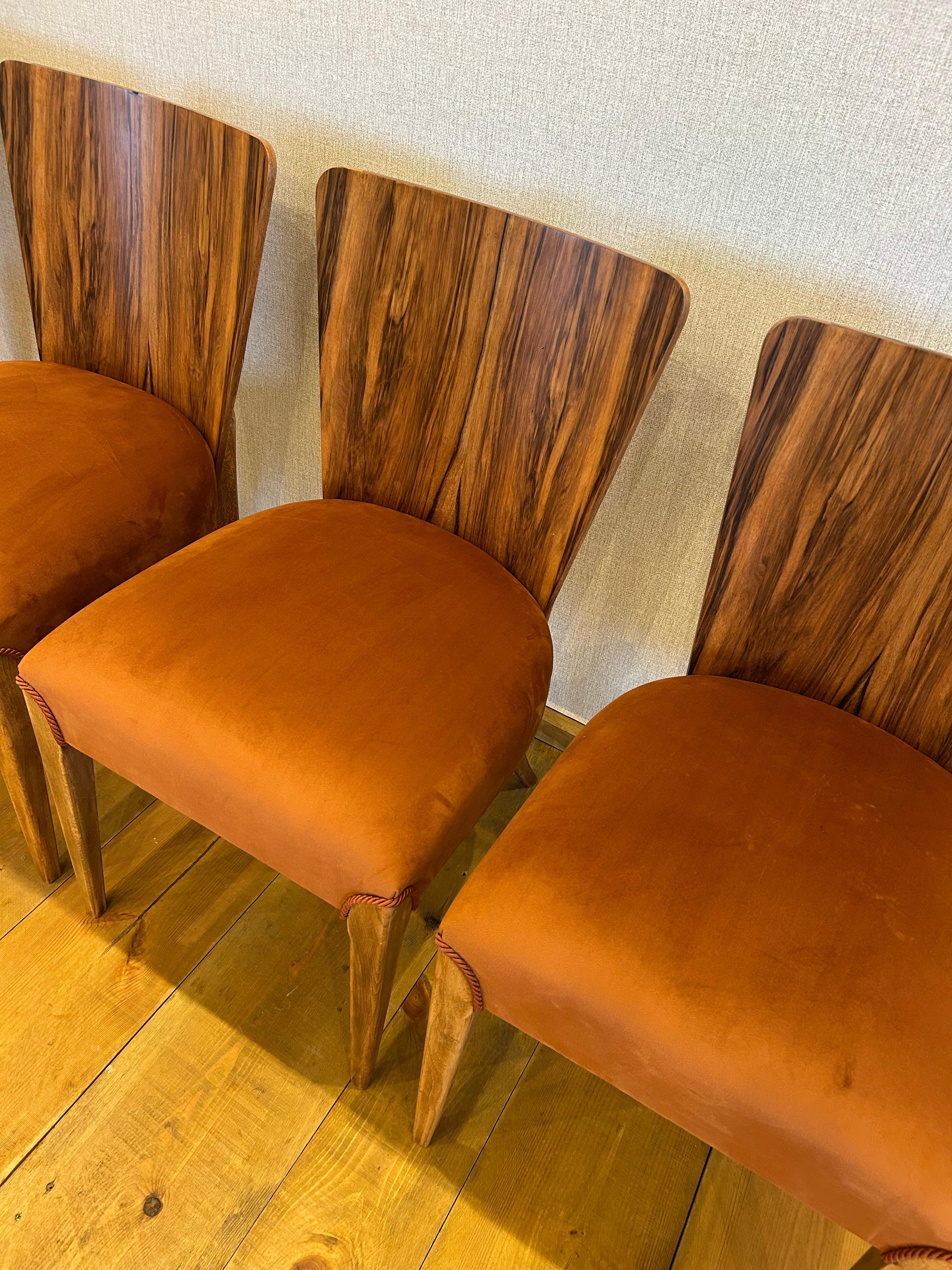 Art Deco 4 Stühle J. Halabala im Angebot 1