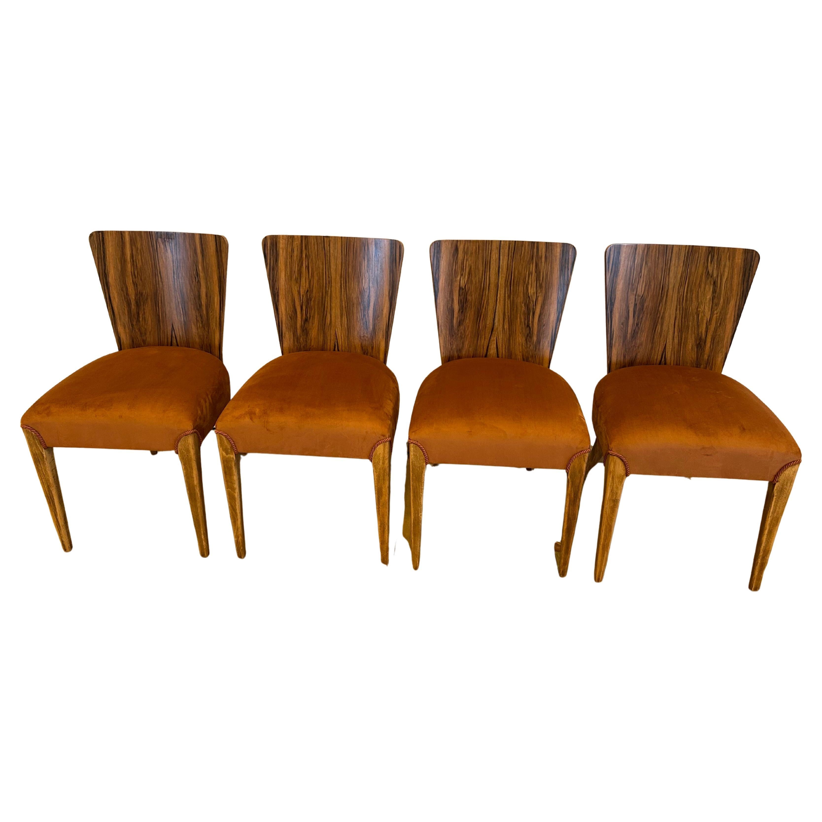 4 chaises Art Déco J. Halabala