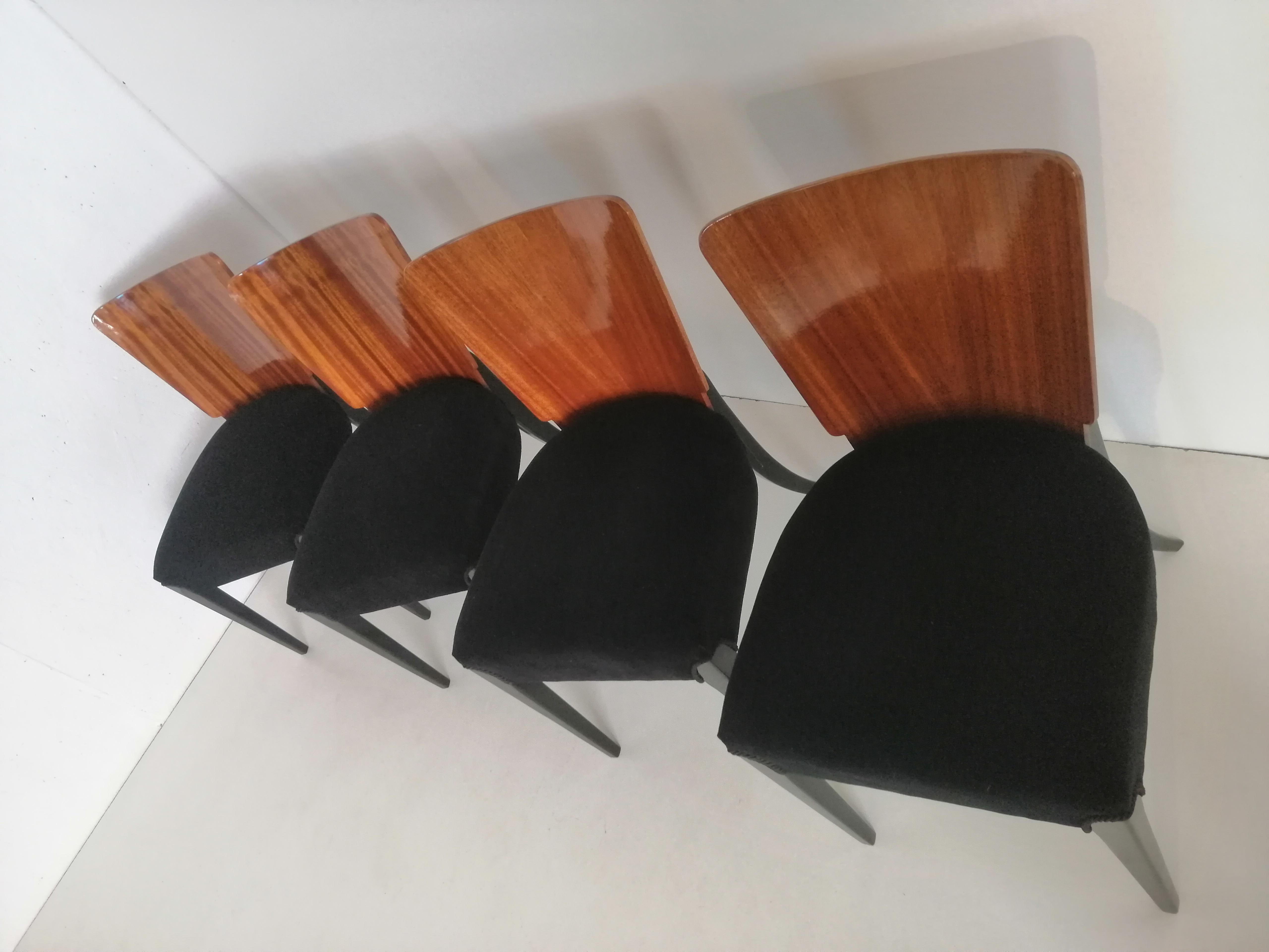 Art Deco 4 Chairs J.Halabala . For Sale 2