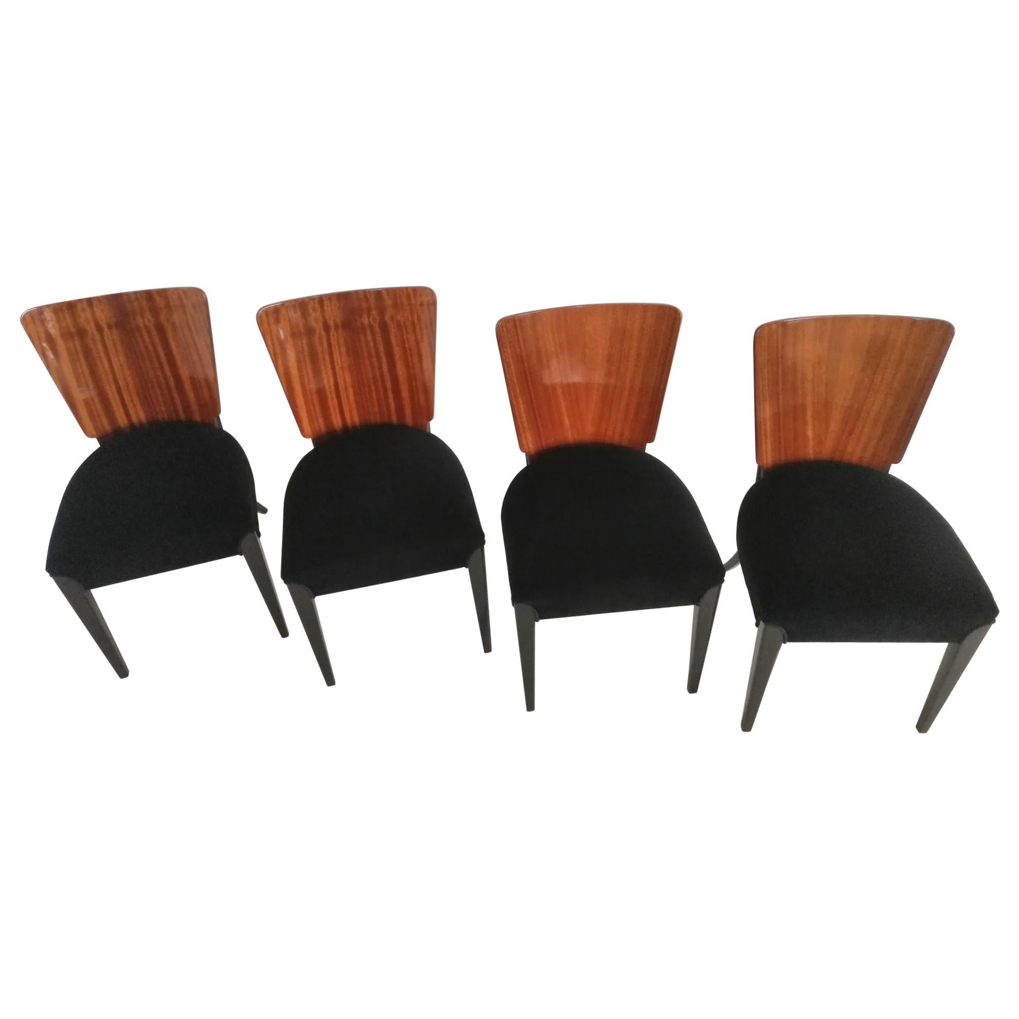 Art Deco 4 Chairs J.Halabala . For Sale