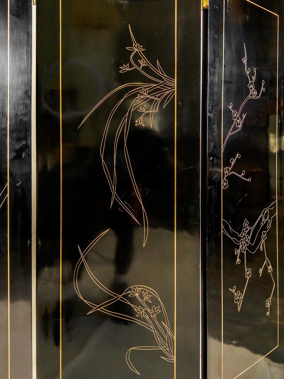 Art Deco 4 Panel Folding Screen attributed to Paul Feher 4