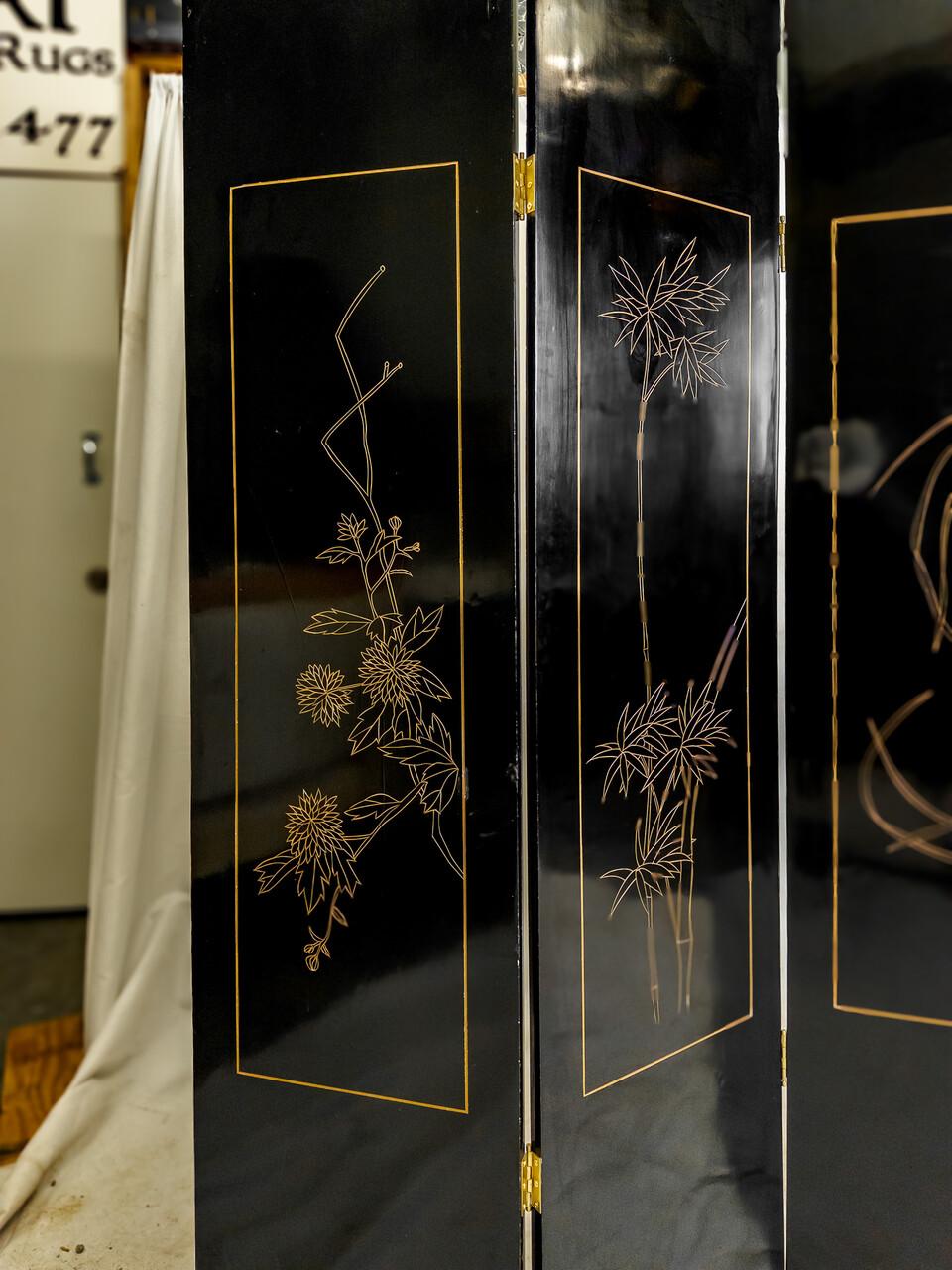 Art Deco 4 Panel Folding Screen attributed to Paul Feher For Sale 3