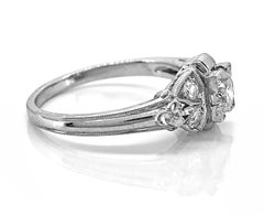 Art Deco .40 Carat Diamond Antique Engagement Ring Platinum