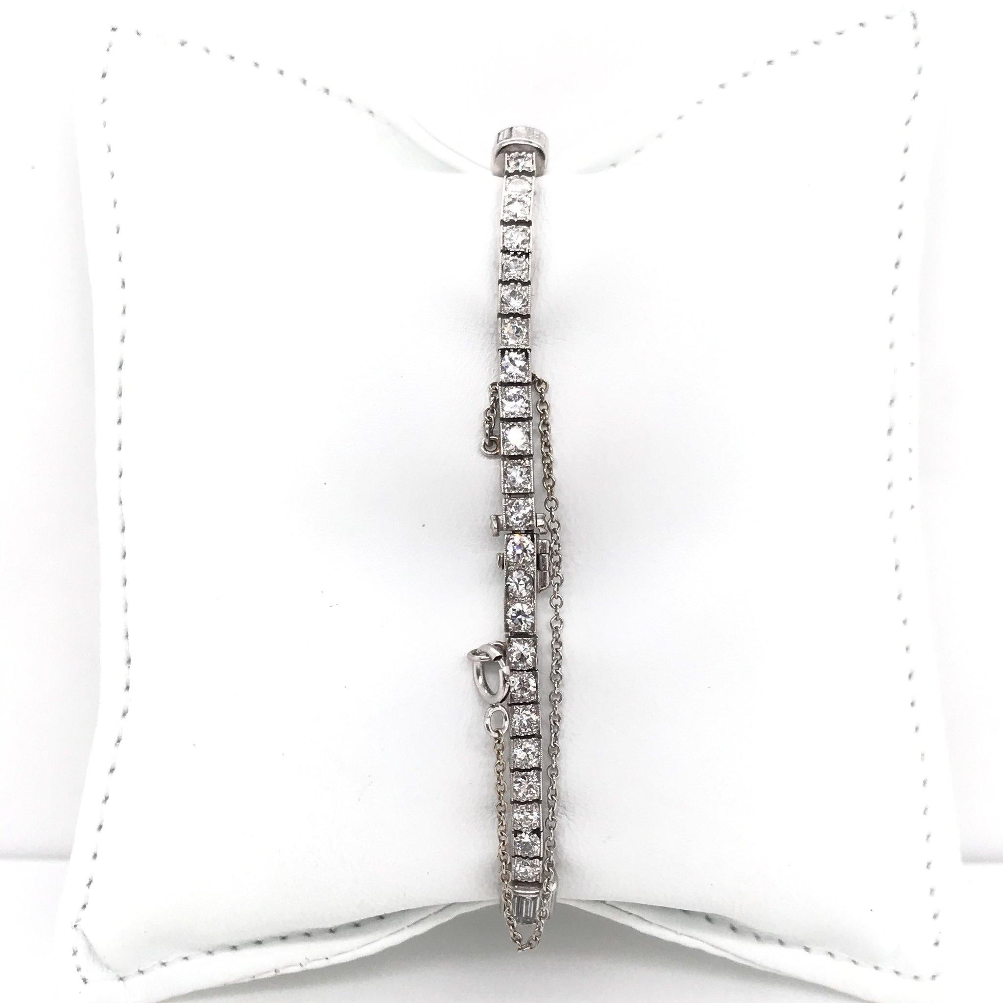 Art Deco 4.0 Carat Marquise Cut Diamond Bracelet 4