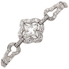 Antique Art Deco 4.0 Carat Marquise Cut Diamond Bracelet