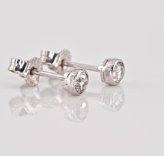 Art Deco .40 Ct Old Mine Cut Diamond Studs Earrings Plat/Gold
