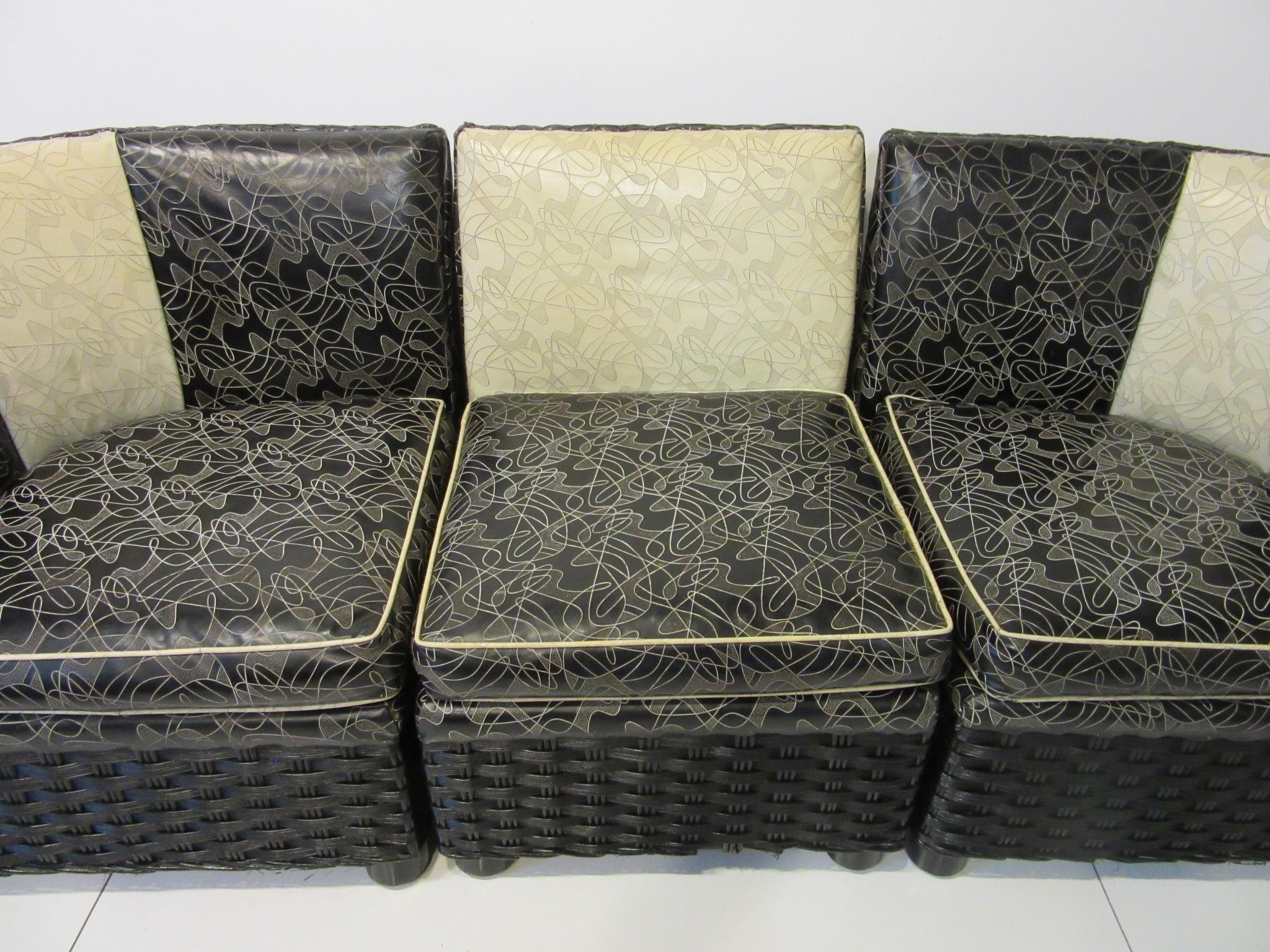 Art Deco Sofa / Loveseat in Wicker In Good Condition In Cincinnati, OH