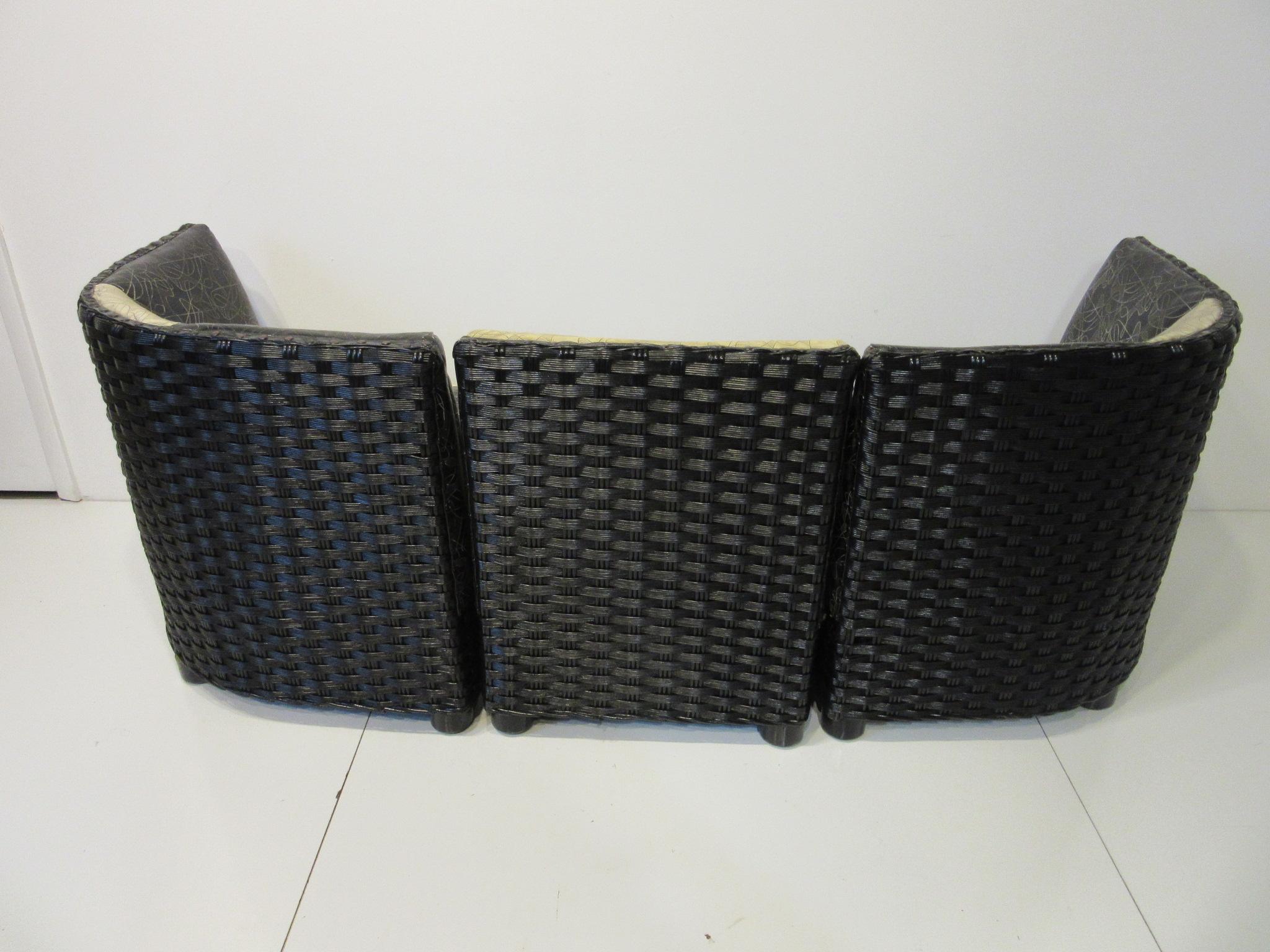 Art Deco Sofa / Loveseat in Wicker 2
