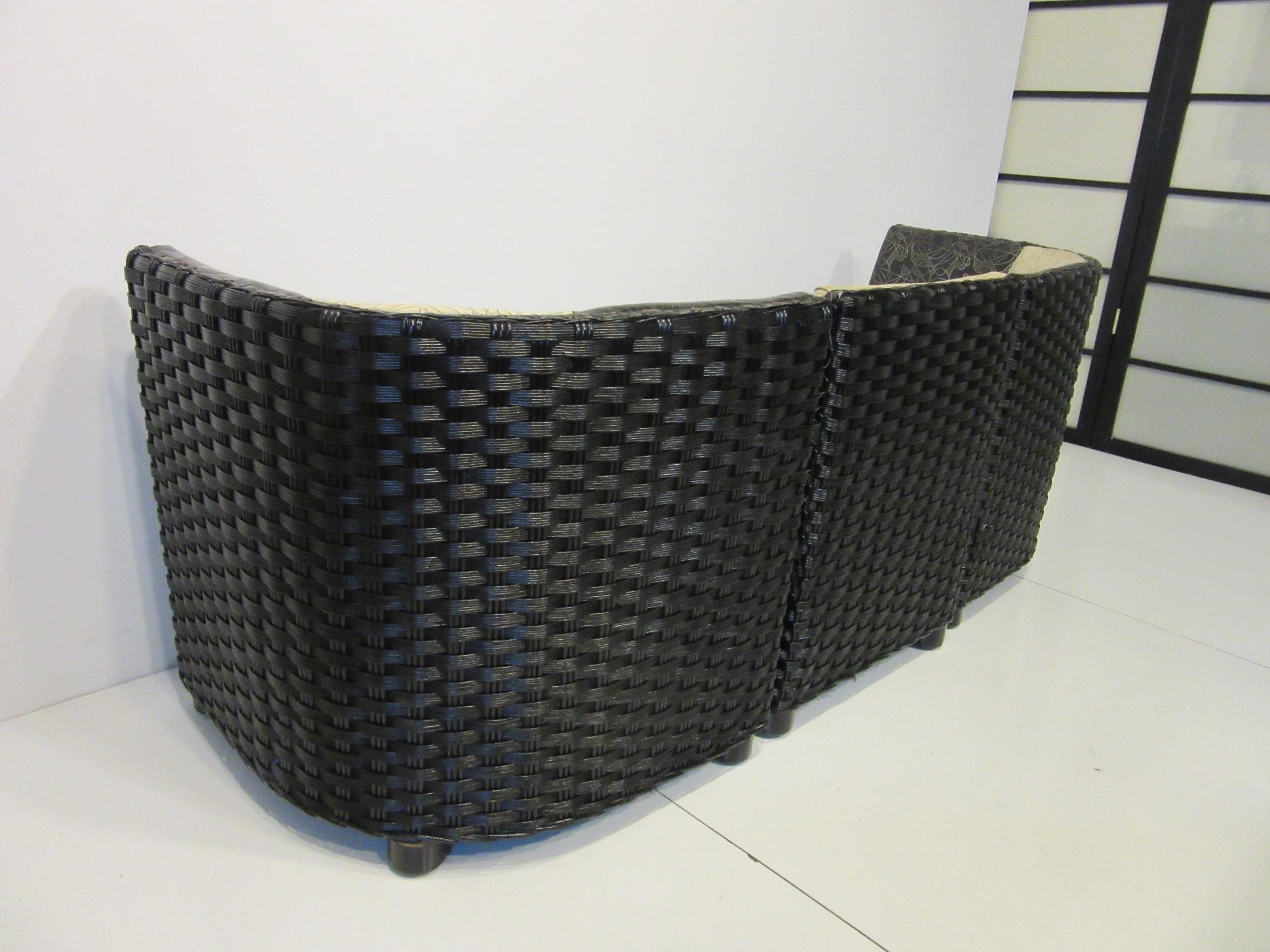 Art Deco Sofa / Loveseat in Wicker 3