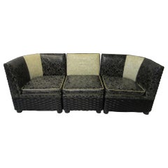 Art Deco Sofa / Loveseat in Wicker  