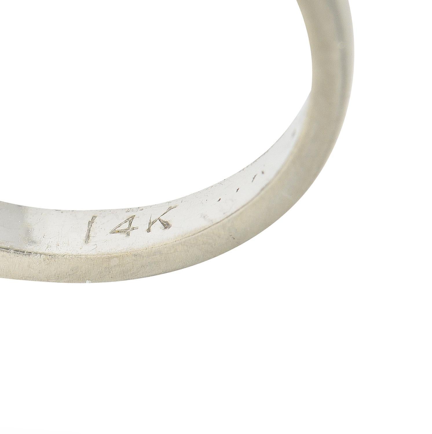 Art Decó 4.11 CTW Sin Calor Zafiro de Ceilán Diamante Oro 14 Kilates Anillo Halo GIA en venta 2