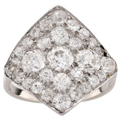 Art Deco 4,2 Karat Gesamtgewicht Diamant Platin Schildkrötenform Ring