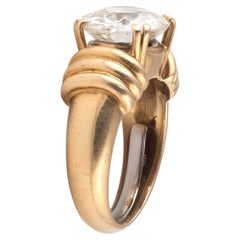Retro 4.28ct Oval-Cut Diamond Ring France, 1940s