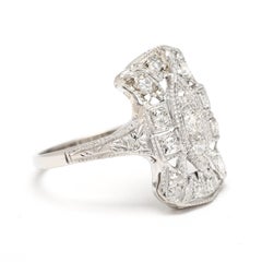 Art Deco .42ctw Diamond Ring, Platinum, Ring Size 6