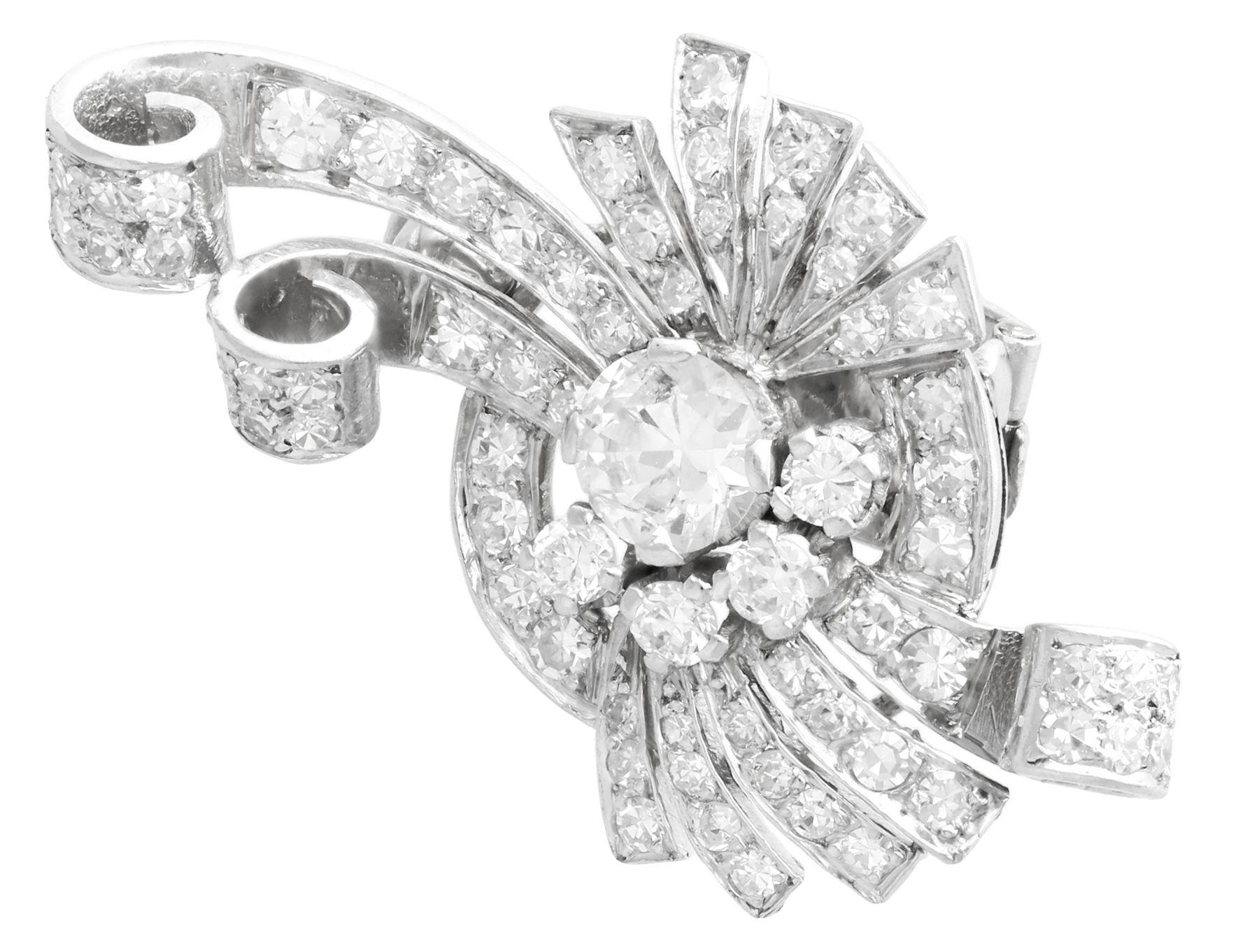 Old European Cut Art Deco 4.39 Carat Diamond and Platinum Earrings For Sale