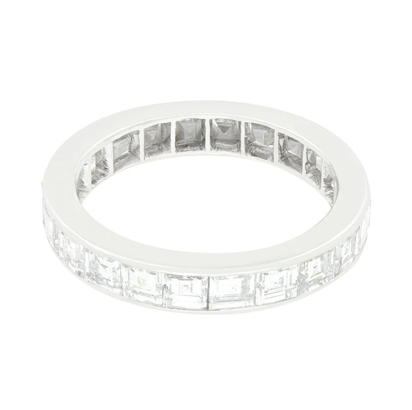 Square Cut Art Deco 4.40ct Diamond Full Eternity Ring, c.1920s
