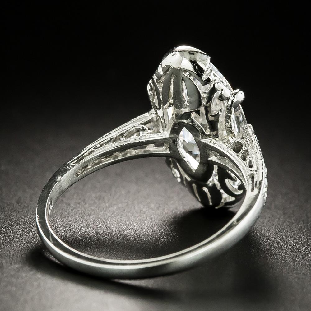 Oval Cut Art Deco 4.45 Carat Oval-Cut Diamond Engagement Ring GIA, D IF Type IIA